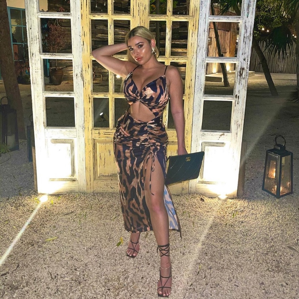COPY - Animal print maxi dress with slit